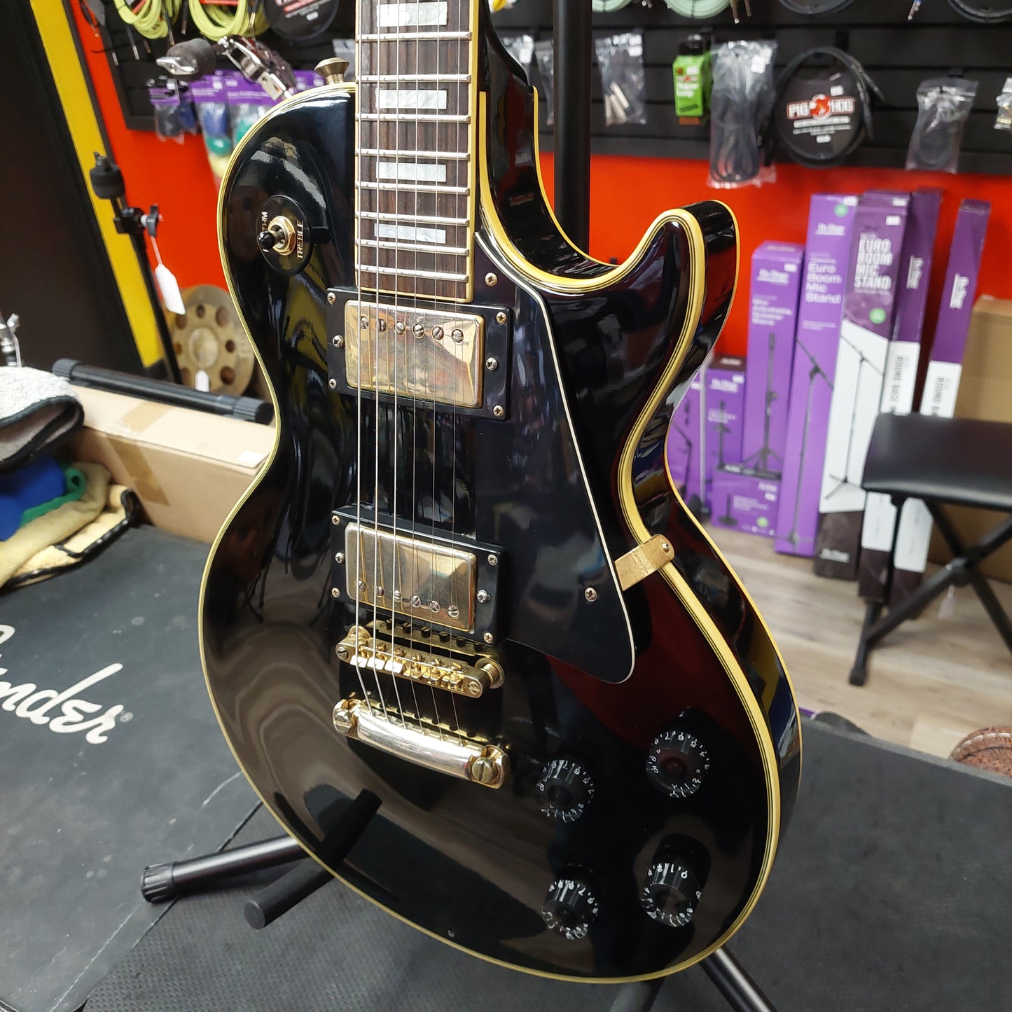 1991 Epiphone Les Paul Custom - Ebony w/ Hardcase "Made In Korea" SN# 1110854