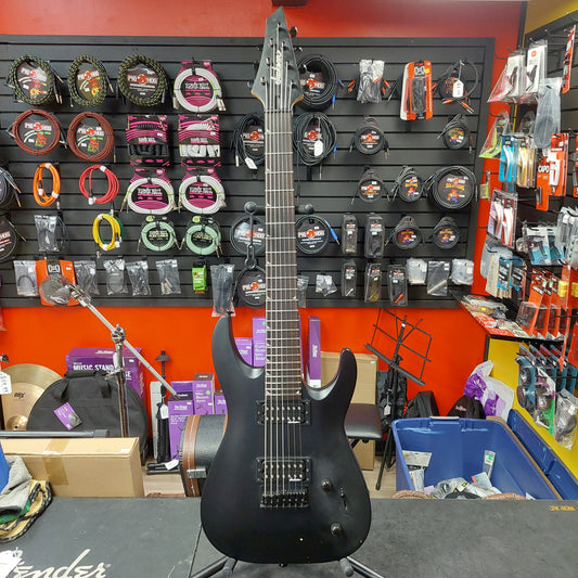 2021 Jackson JS22 7-String Electric Guitar - Black SN# CWJ2148351 "Missing Truss Rod Cover"
