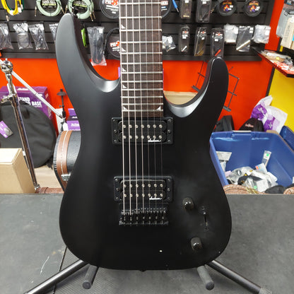 2021 Jackson JS22 7-String Electric Guitar - Black SN# CWJ2148351 "Missing Truss Rod Cover"