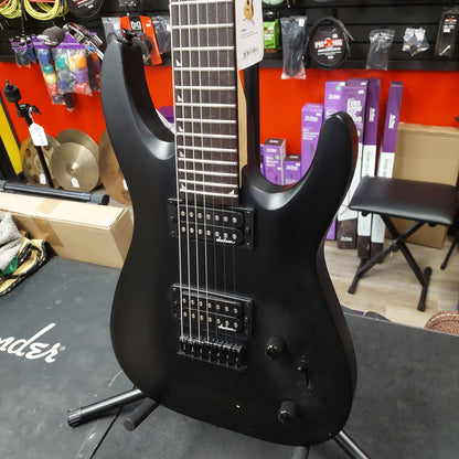 2021 Jackson JS22 7-String Electric Guitar - Black SN# CWJ2148351 "Missing Truss Rod Cover"