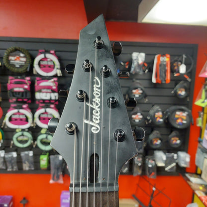 2021 Jackson JS22 7-String Electric Guitar - Black SN# CWJ2148351 "Missing Truss Rod Cover"