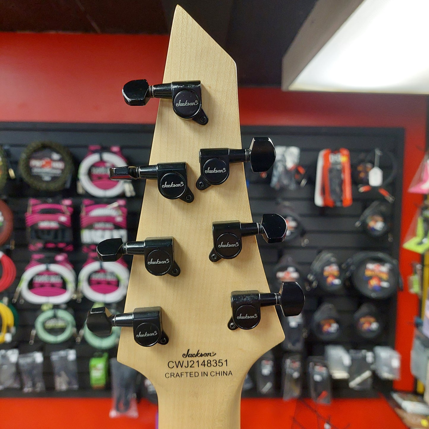 2021 Jackson JS22 7-String Electric Guitar - Black SN# CWJ2148351 "Missing Truss Rod Cover"