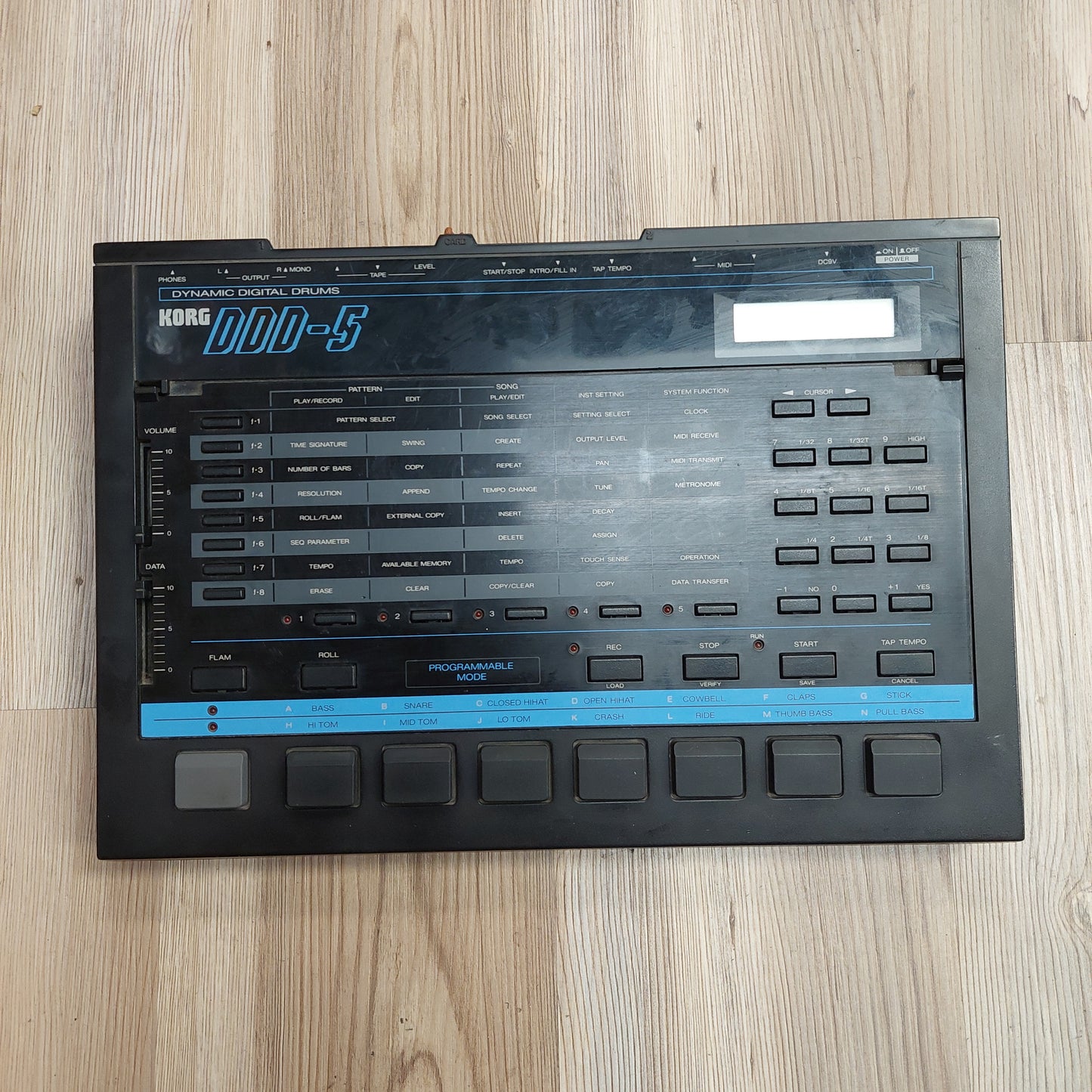 KORG DDD-5 Dynamic Digital Drums Machine w/ Radio Shack 9V Power Supply, Extra Plate, & Memory Card (USED) "Made In Japan" SN# 010150