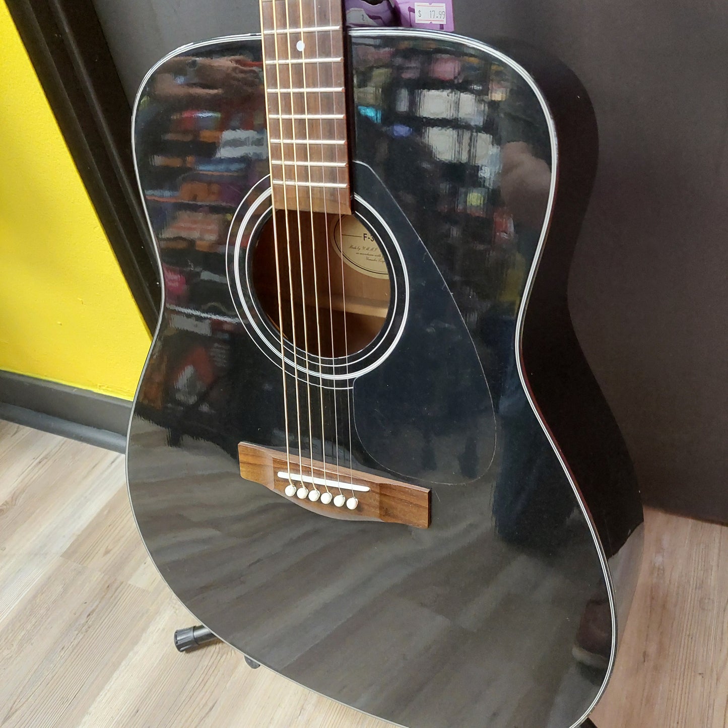 1998 Yamaha F335 BL 6-String Acoustic Guitar - Black Gloss SN# OMO244416