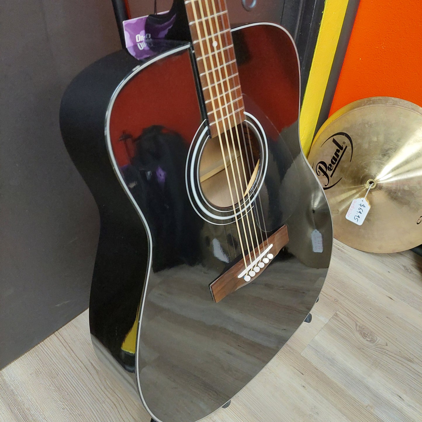 1998 Yamaha F335 BL 6-String Acoustic Guitar - Black Gloss SN# OMO244416