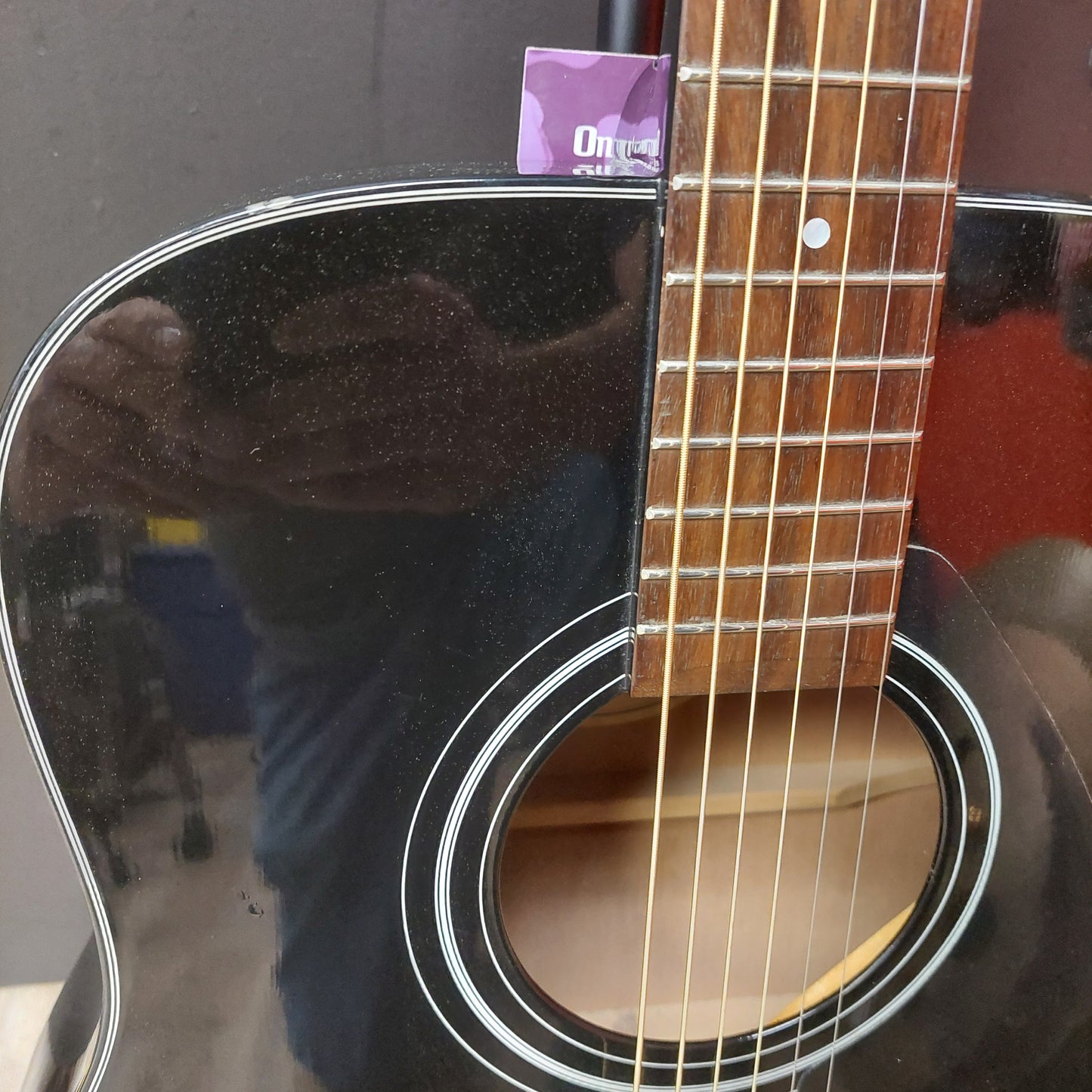 1998 Yamaha F335 BL 6-String Acoustic Guitar - Black Gloss SN# OMO244416