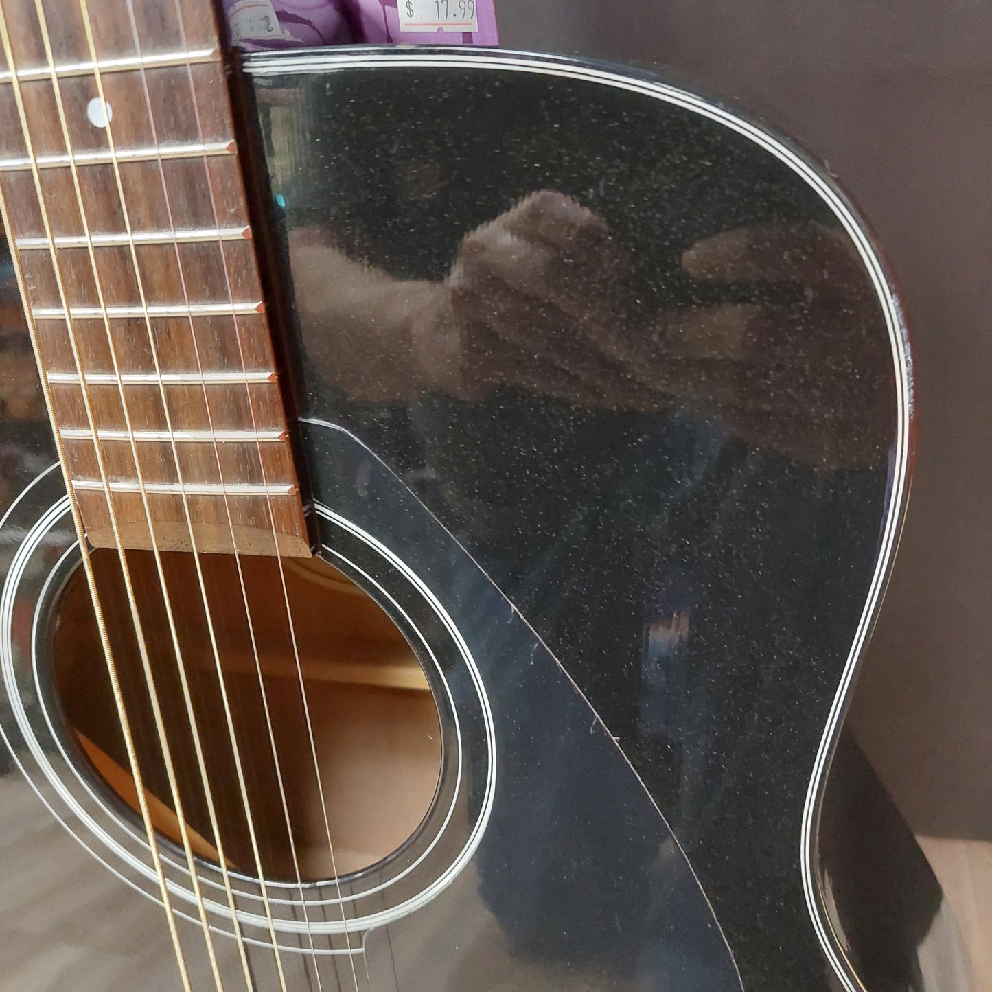 1998 Yamaha F335 BL 6-String Acoustic Guitar - Black Gloss SN# OMO244416