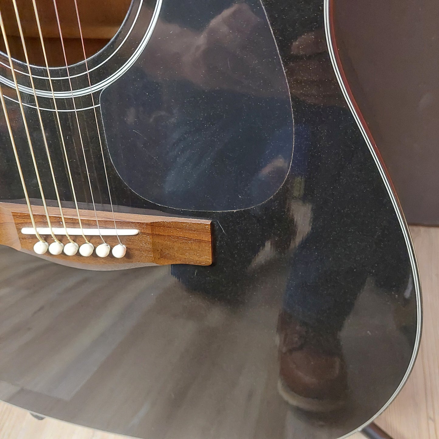 1998 Yamaha F335 BL 6-String Acoustic Guitar - Black Gloss SN# OMO244416