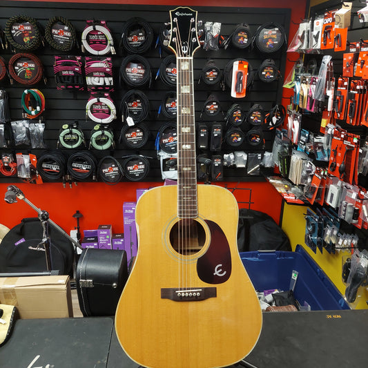 1970's Epiphone FT-550 Acoustic Guitar - Natural "Made In Japan" SN# 10333571 "Sold As Is"