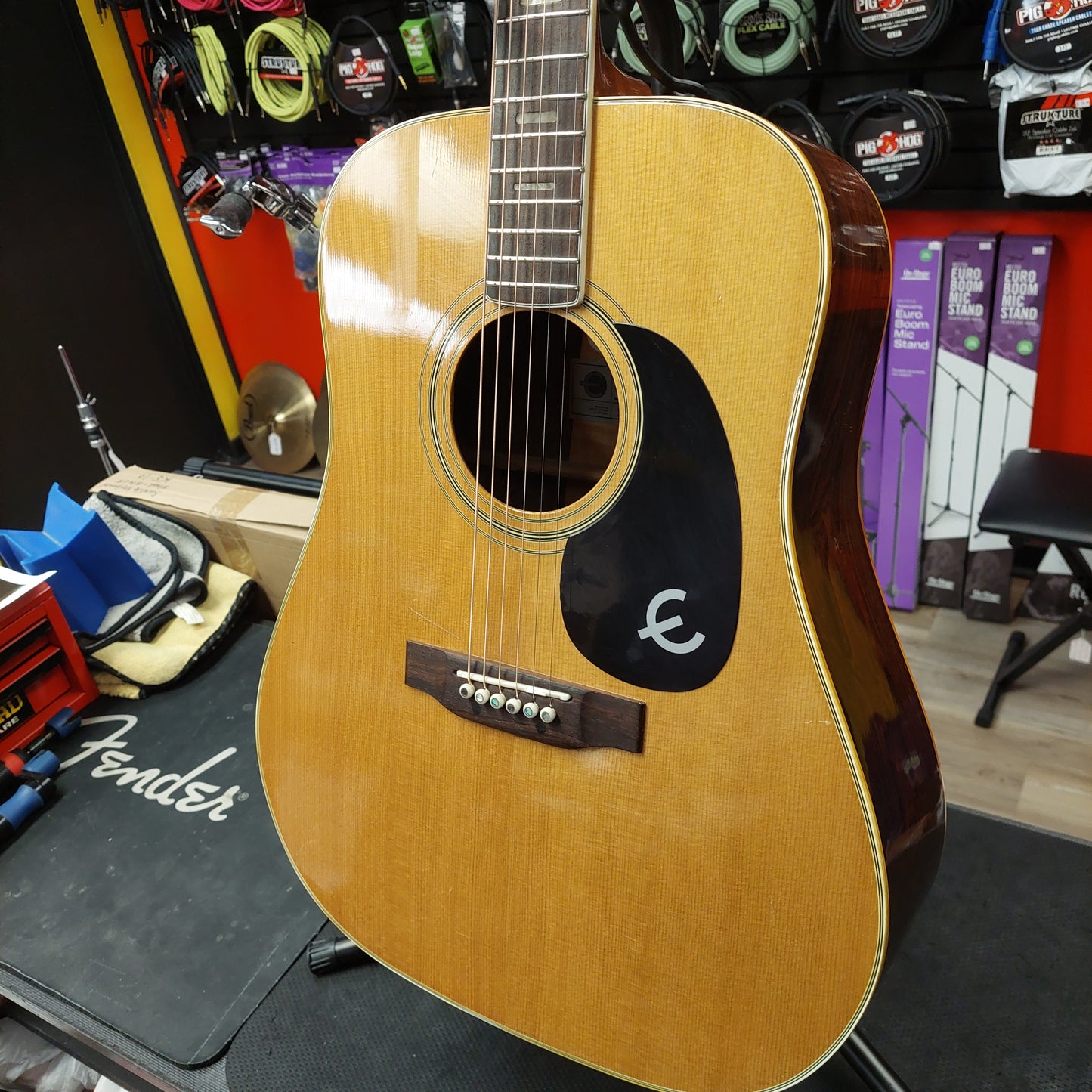 1970's Epiphone FT-550 Acoustic Guitar - Natural "Made In Japan" SN# 10333571 "Sold As Is"