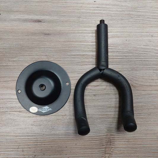Griffin Guitar Wall Hanger w/ Metal Plate - Black (USED)