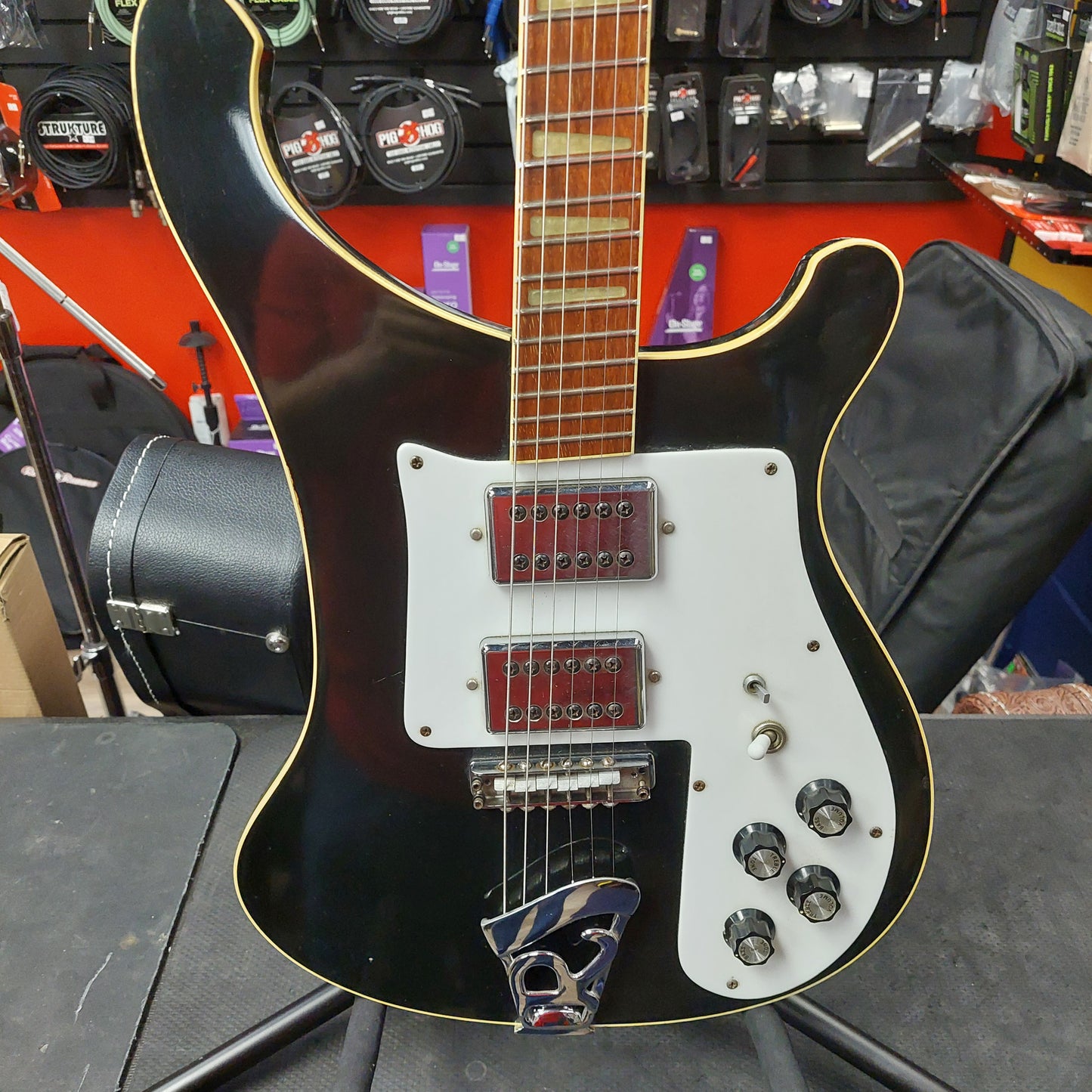 1975 Rickenbacker 481 Slant Fret Electric Guitar - Jetglo Black (USED) "Made In USA" SN# 3996