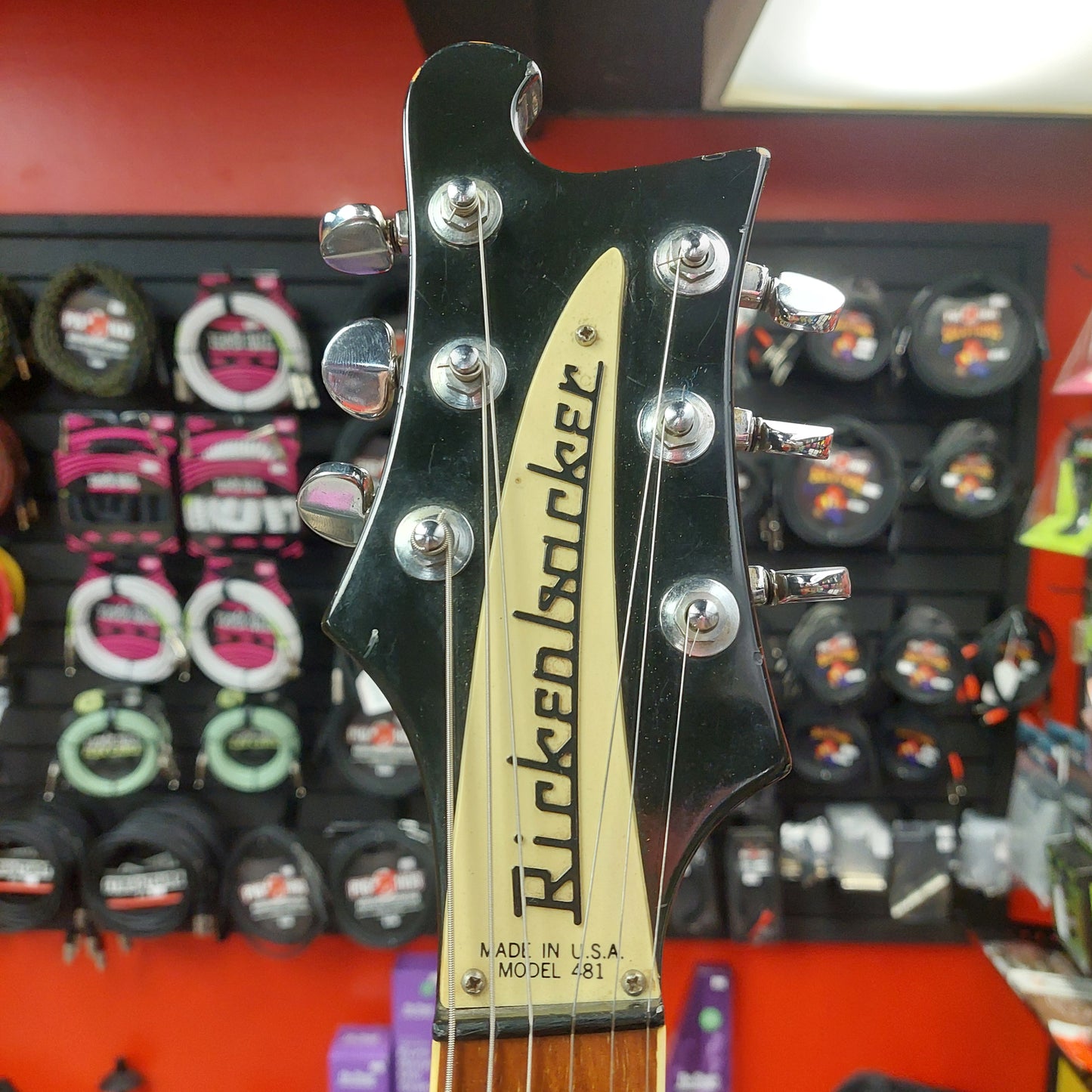 1975 Rickenbacker 481 Slant Fret Electric Guitar - Jetglo Black (USED) "Made In USA" SN# 3996