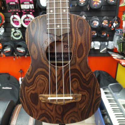 Pyle PUKT55 Soprano Ukulele - Mahogany w/ Flamed Brown Body & Pyle Slipcase