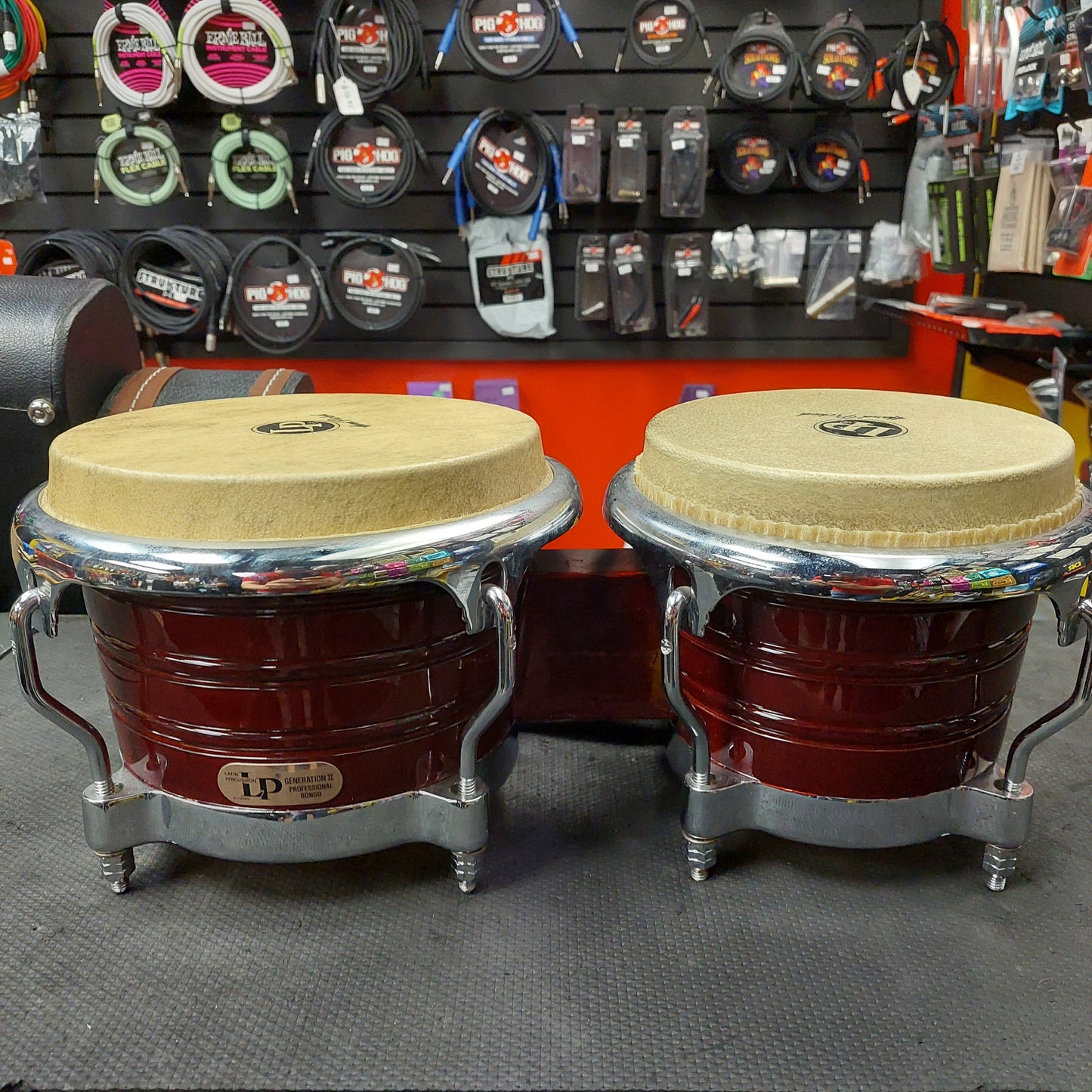 LP Generation LP201AX-2DW II Bongos - Wine Red w/ LP Gig Bag (USED)