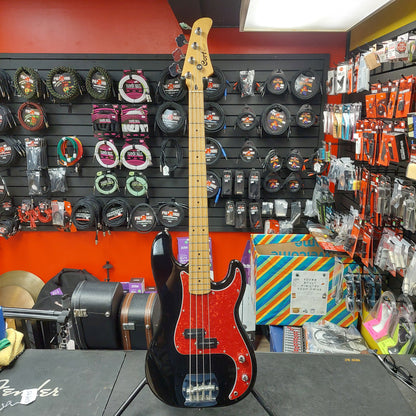 CORT 4-String P-Bass Black w/ Red Pickguard (USED) SN# 7125525