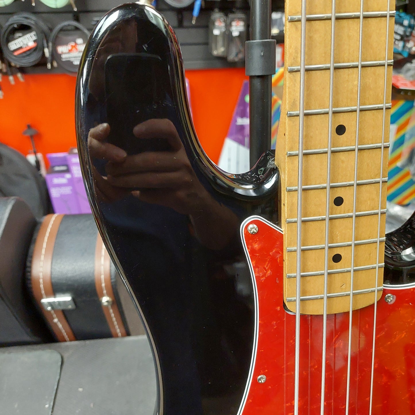 CORT 4-String P-Bass Black w/ Red Pickguard (USED) SN# 7125525