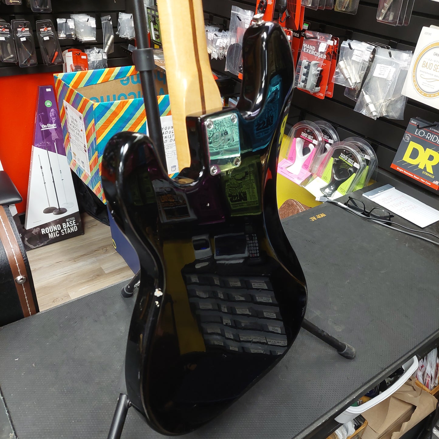 CORT 4-String P-Bass Black w/ Red Pickguard (USED) SN# 7125525