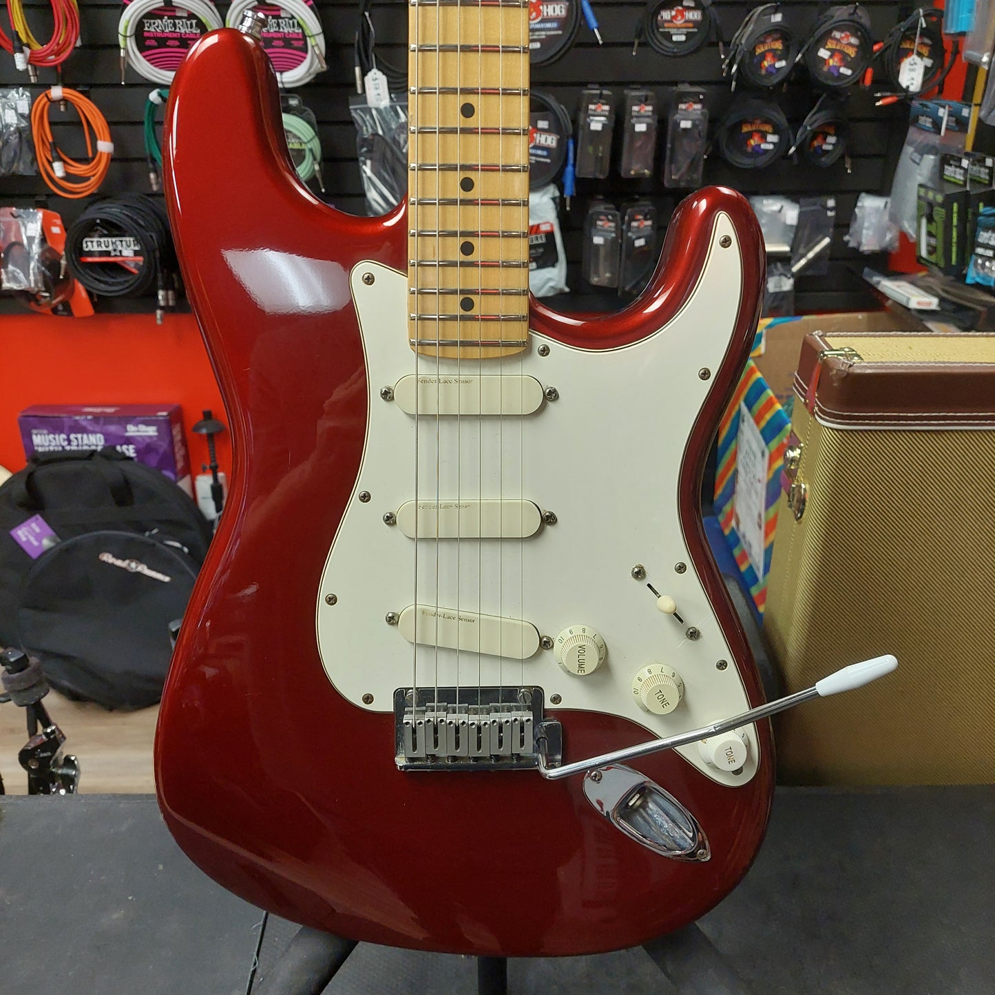 1988 Fender Stratocaster Plus Electric Guitar - Candy Apple Red w/ Fender Hard Case "Made In USA" SN# E486416 "Not Original Tuners They Are Marked Fender Japan"