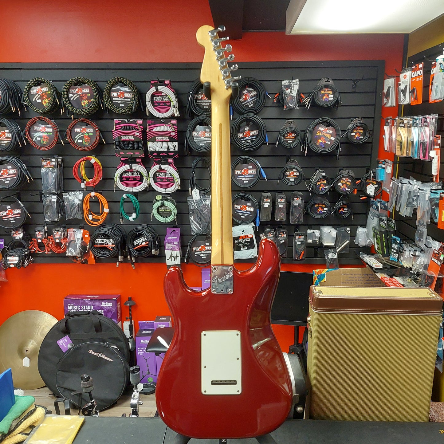 1988 Fender Stratocaster Plus Electric Guitar - Candy Apple Red w/ Fender Hard Case "Made In USA" SN# E486416 "Not Original Tuners They Are Marked Fender Japan"
