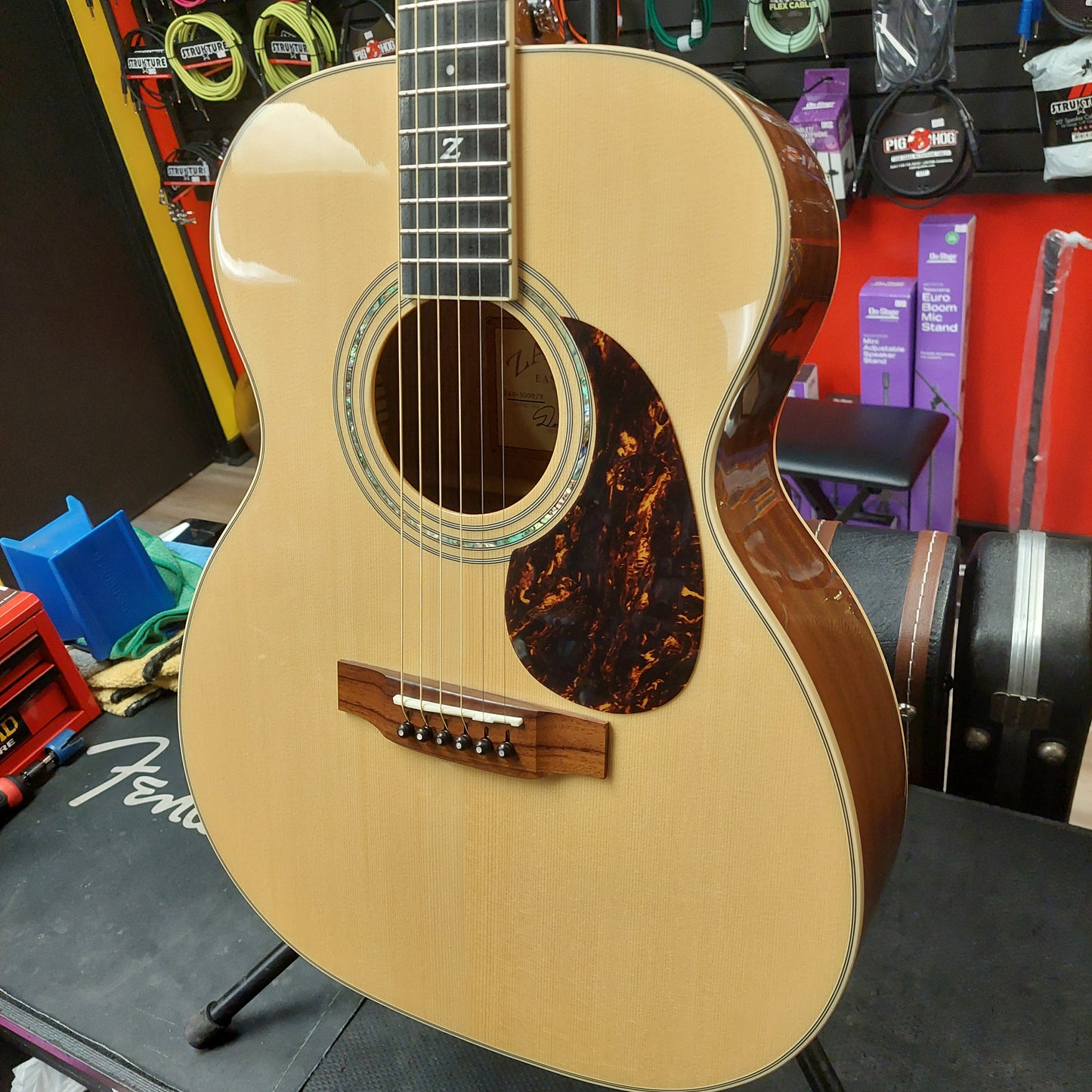 2023 ZAGER ZAD-500 M/N ACOUSTIC GUITAR - NATURAL W/ ZAGER HARD CASE SN# 230301759