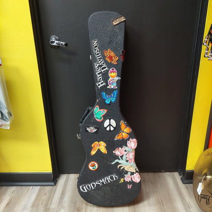 Electric Guitar Hard Case w/ Stickers - Black (USED) "Sold As Is"