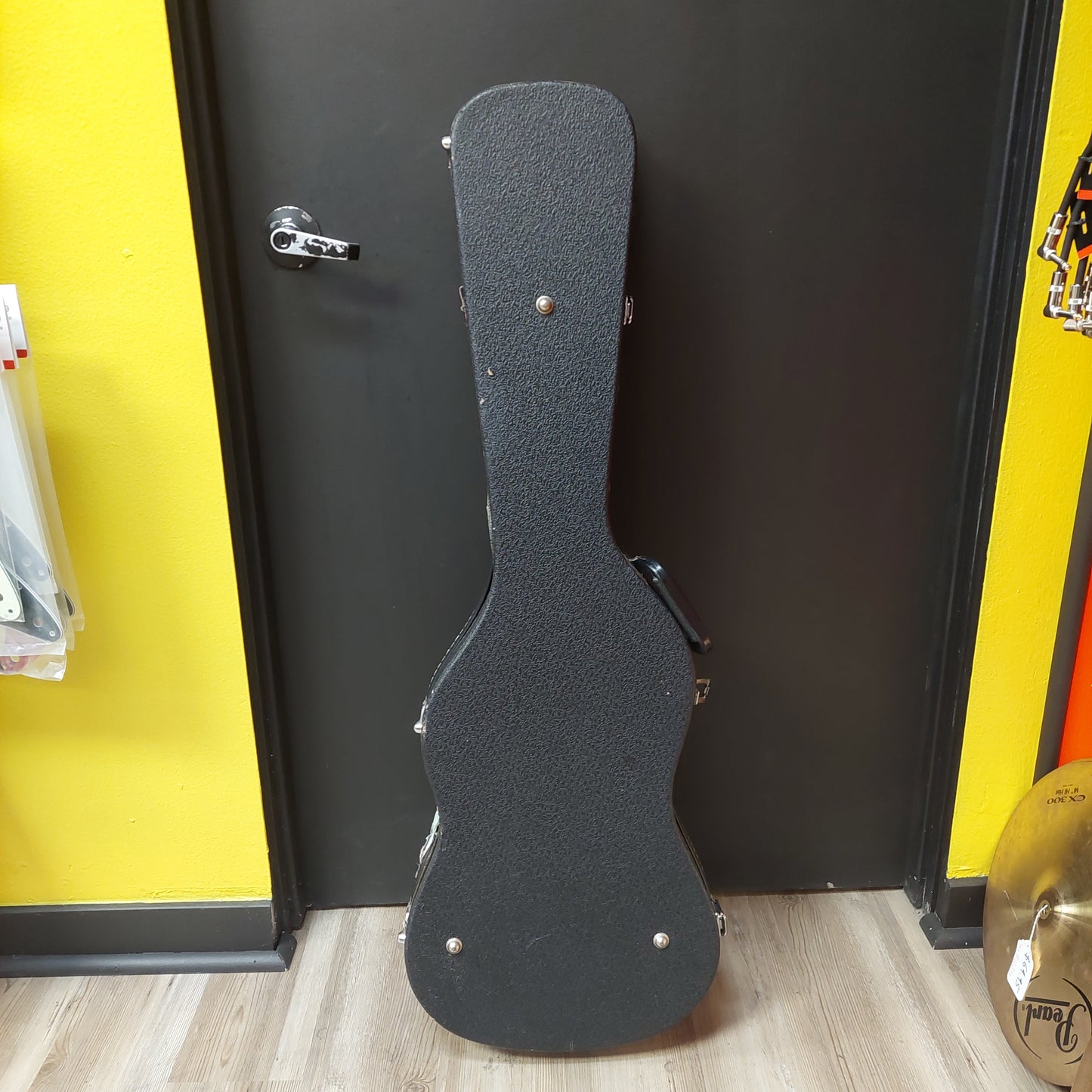 Electric Guitar Hard Case w/ Stickers - Black (USED) "Sold As Is"