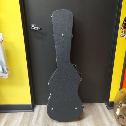 Electric Guitar Hard Case w/ Stickers - Black (USED) "Sold As Is"