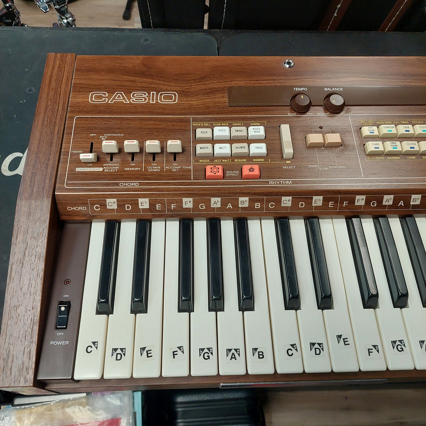 1980's Vintage Casio Casiotone 601 Electronic Musical Instrument Organ/Keyboard - Wood Finish w/ Casio Metal Stand (USED) "Made In Japan" SN# 2 A 500535