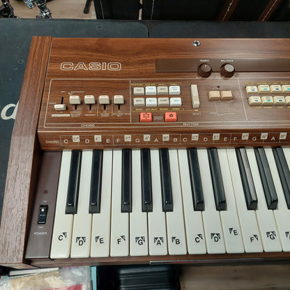 1980's Vintage Casio Casiotone 601 Electronic Musical Instrument Organ/Keyboard - Wood Finish w/ Casio Metal Stand (USED) "Made In Japan" SN# 2 A 500535