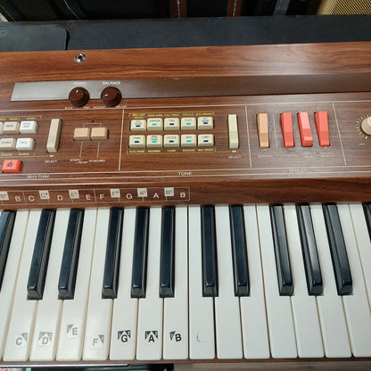 1980's Vintage Casio Casiotone 601 Electronic Musical Instrument Organ/Keyboard - Wood Finish w/ Casio Metal Stand (USED) "Made In Japan" SN# 2 A 500535