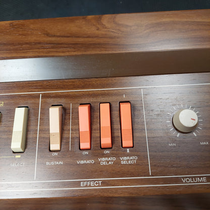1980's Vintage Casio Casiotone 601 Electronic Musical Instrument Organ/Keyboard - Wood Finish w/ Casio Metal Stand (USED) "Made In Japan" SN# 2 A 500535