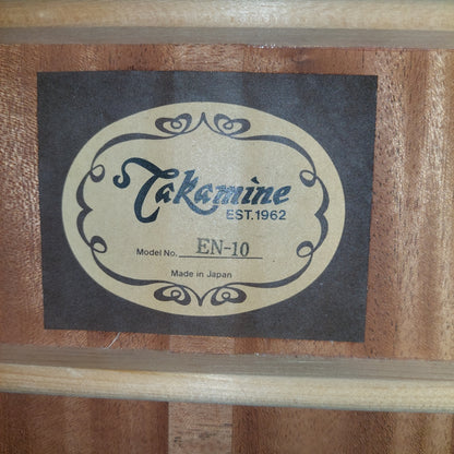 1980's Takamine EN-10 Acoustic Guitar - Natural "Made In Japan" SN# 93100098 "Sold As Is" Electronics Not Working