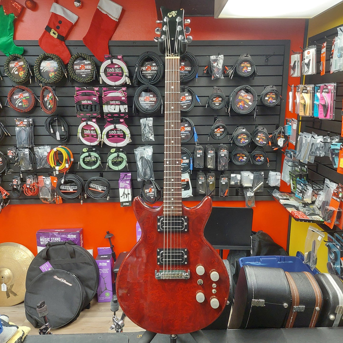 1979-1983 THC Tom Holmes Double Cutaway Electric Guitar - Red w/ Hard Case "Made In USA" (Not Original Pickups)