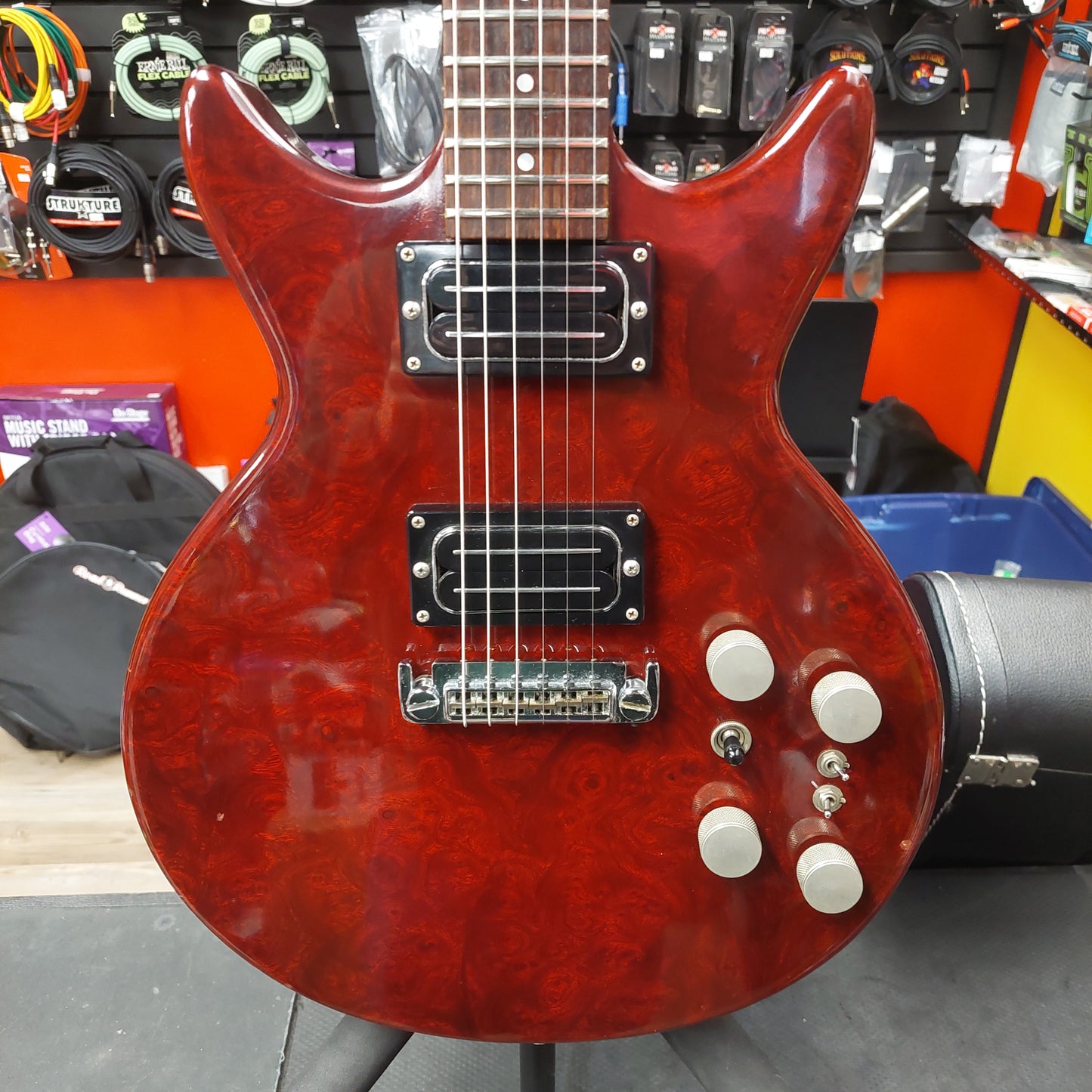 1979-1983 THC Tom Holmes Double Cutaway Electric Guitar - Red w/ Hard Case "Made In USA" (Not Original Pickups)