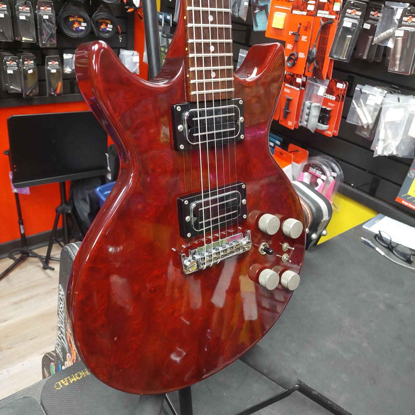 1979-1983 THC Tom Holmes Double Cutaway Electric Guitar - Red w/ Hard Case "Made In USA" (Not Original Pickups)