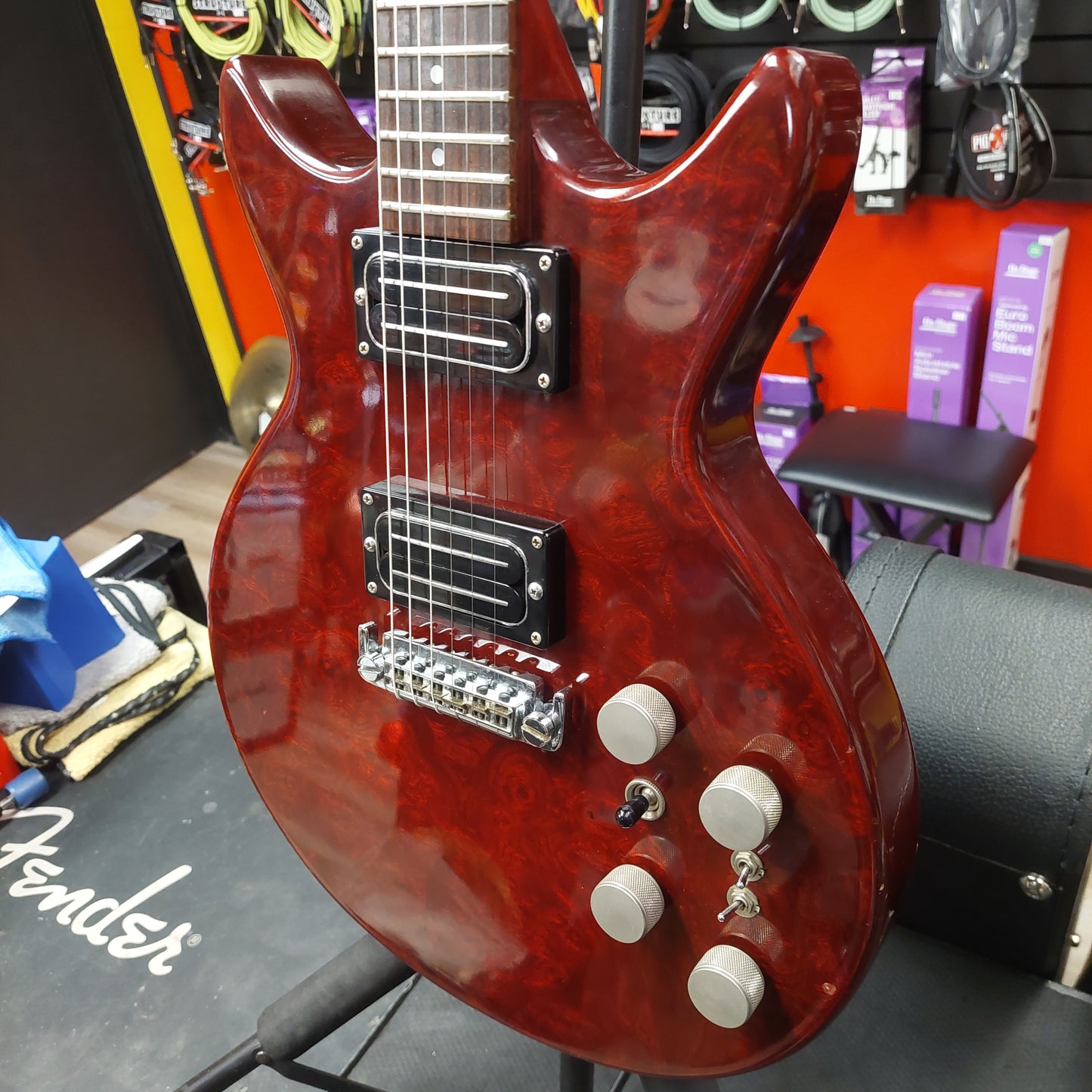 1979-1983 THC Tom Holmes Double Cutaway Electric Guitar - Red w/ Hard Case "Made In USA" (Not Original Pickups)