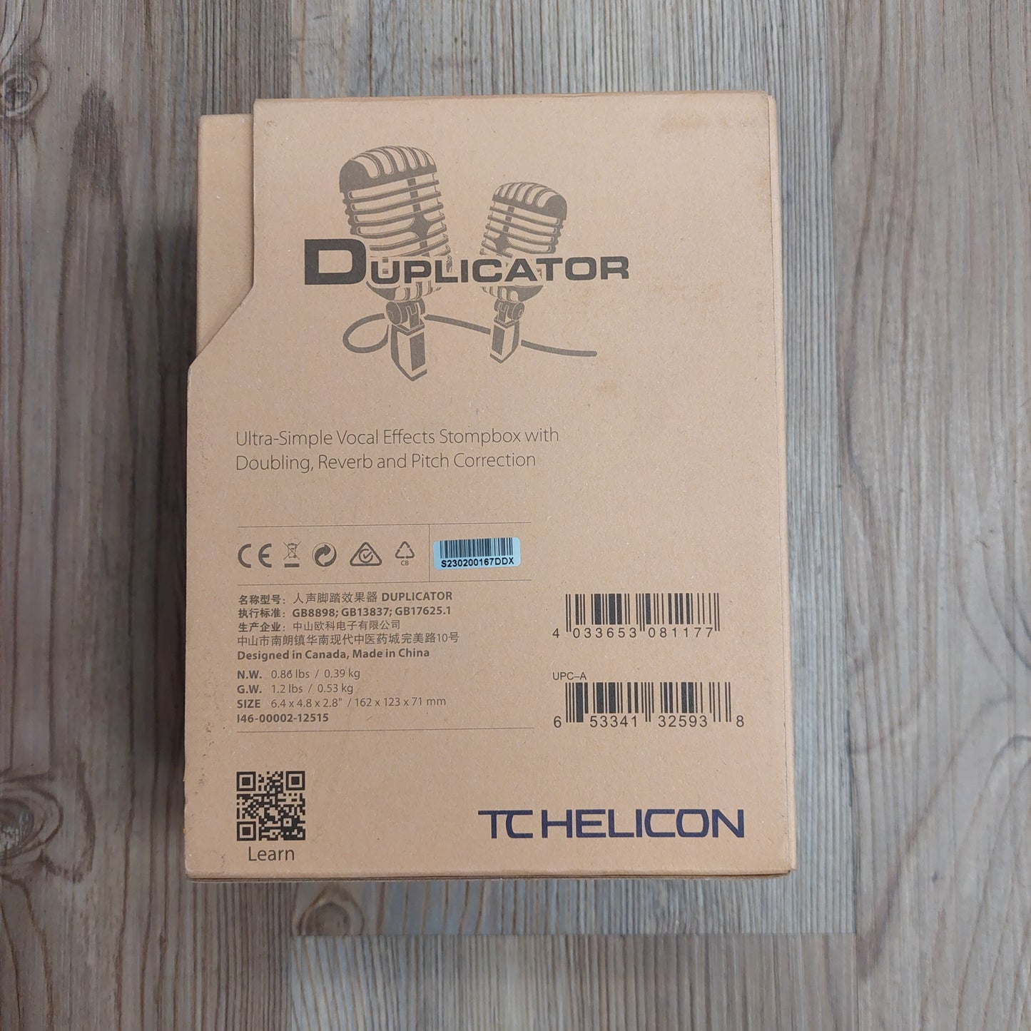 TC Helicon DUPLICATOR Ultra-Simple Vocal Effects Stompbox with Doubling, Reverb & Pitch Correction (USED) SN# S230200167DDX