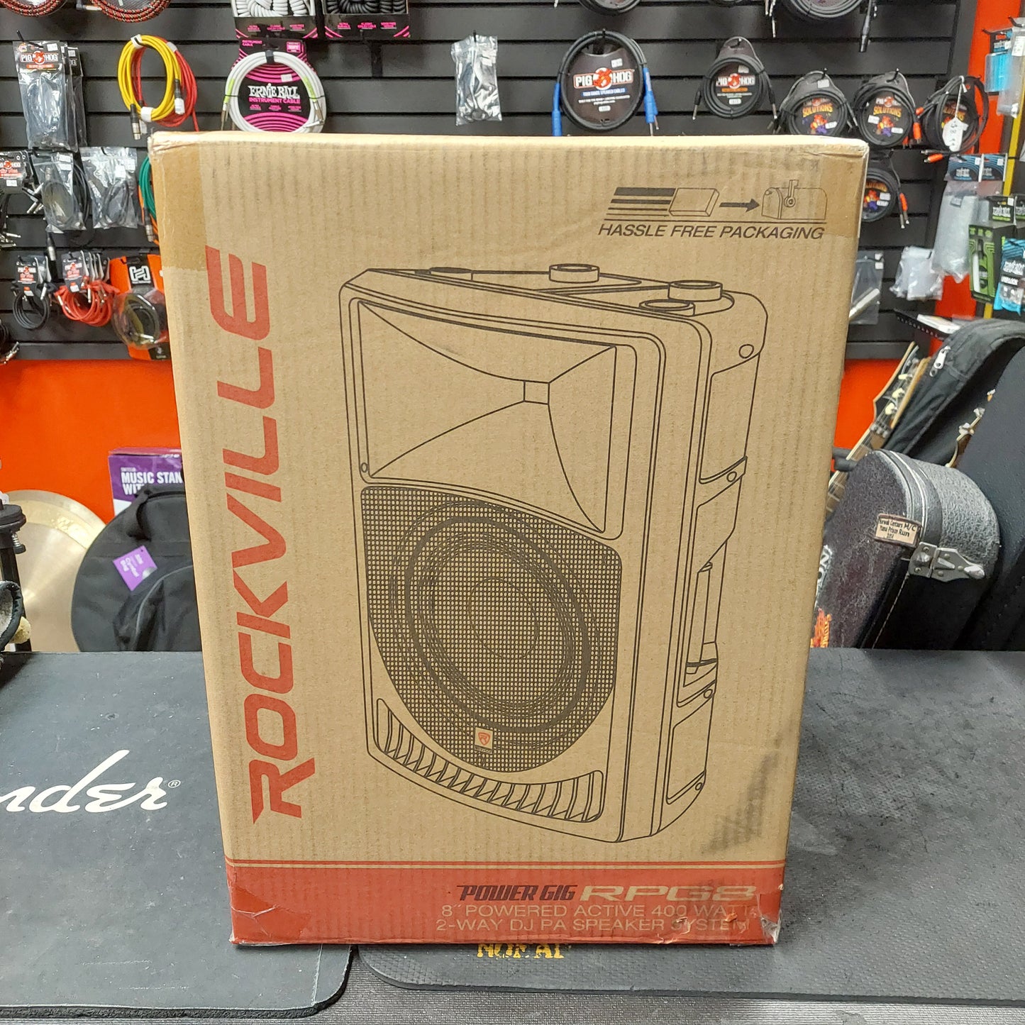 Rockville Power Gig RPG8  8" Powered Active 400 Watt 2-Way DJ PA Speaker System (USED) "Open Box"