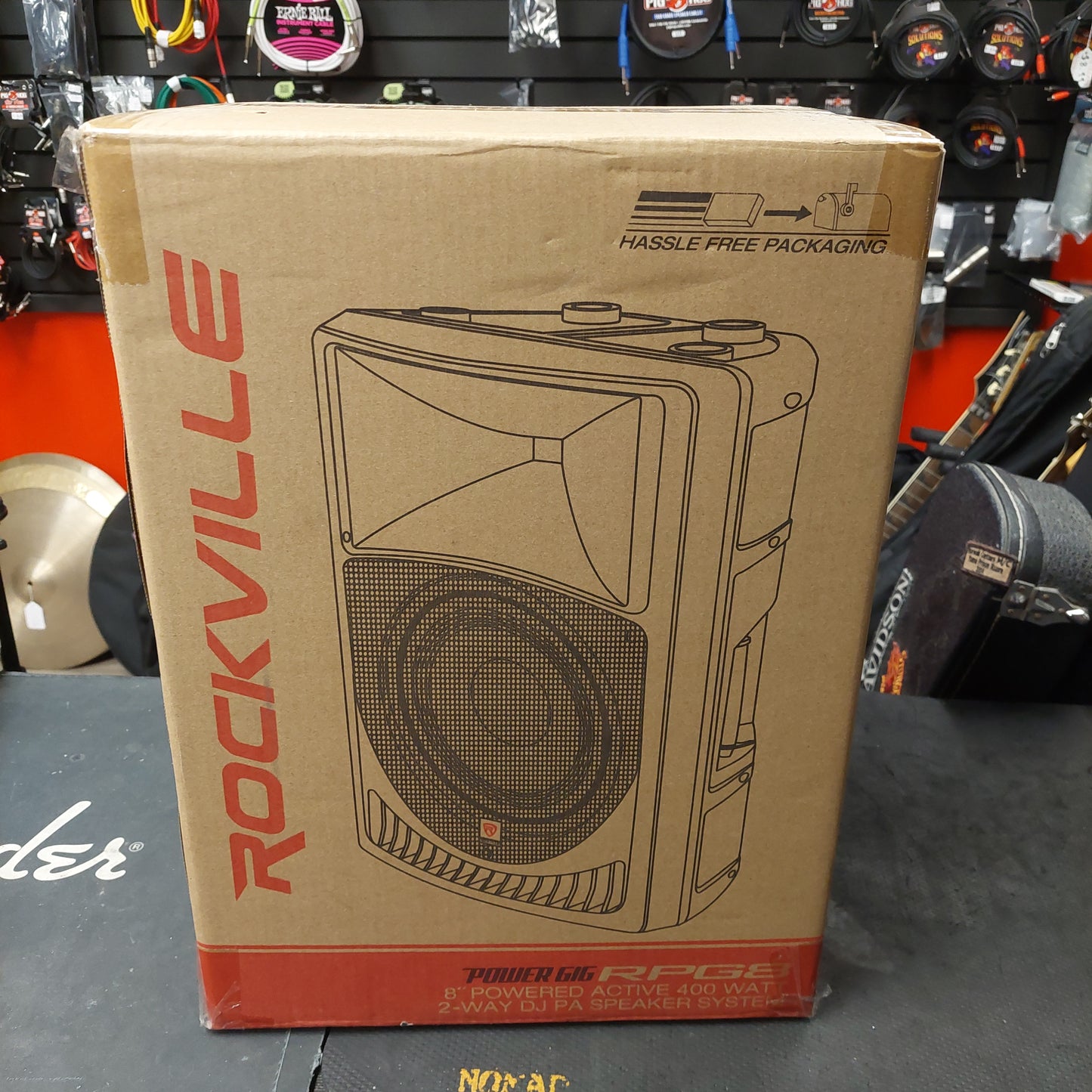 Rockville Power Gig RPG8  8" Powered Active 400 Watt 2-Way DJ PA Speaker System (USED) "Open Box"