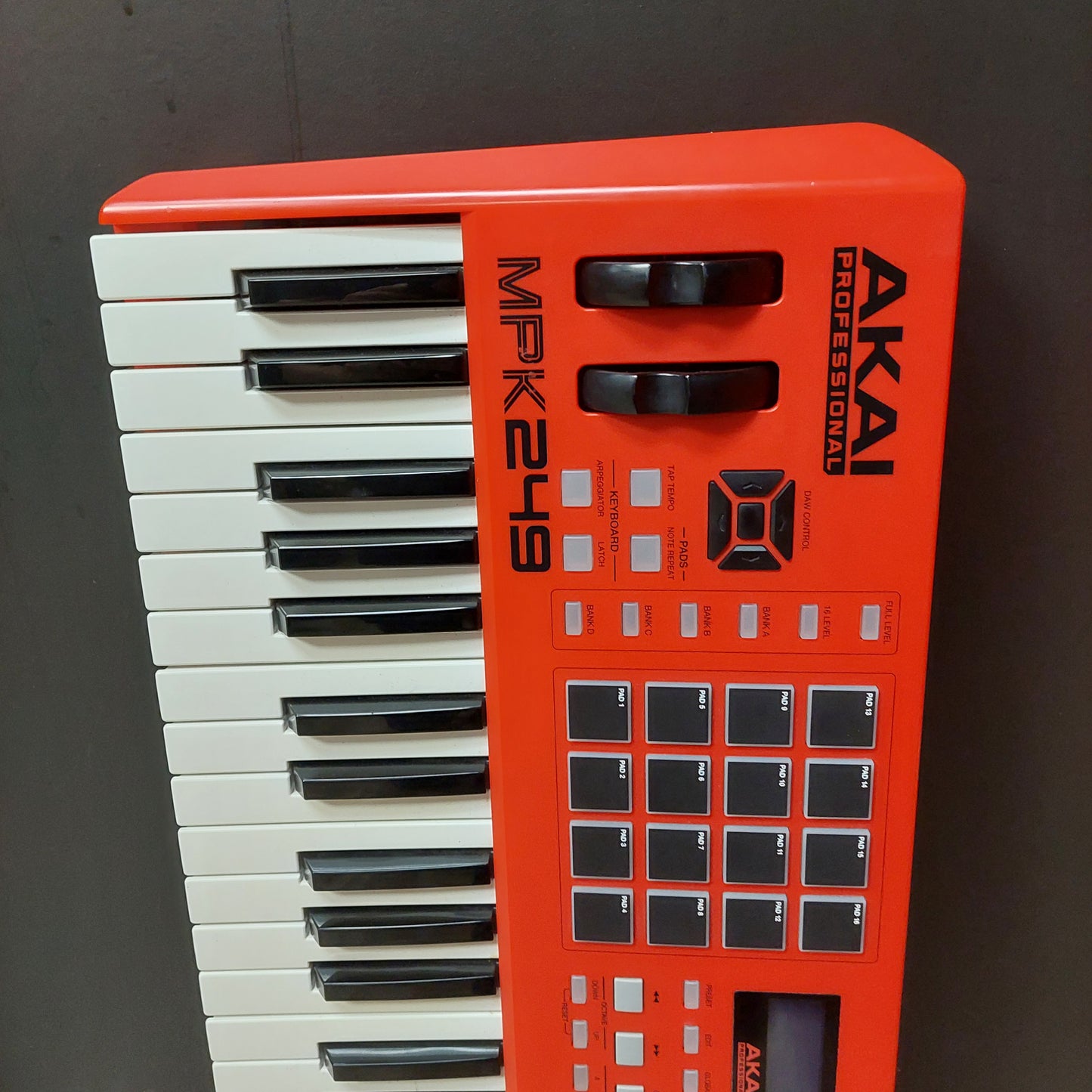 AKAI MPK249 49-Key Midi Controller Keyboard - Red w/ Midi Cables (USED) SN# (21)A11508187300874