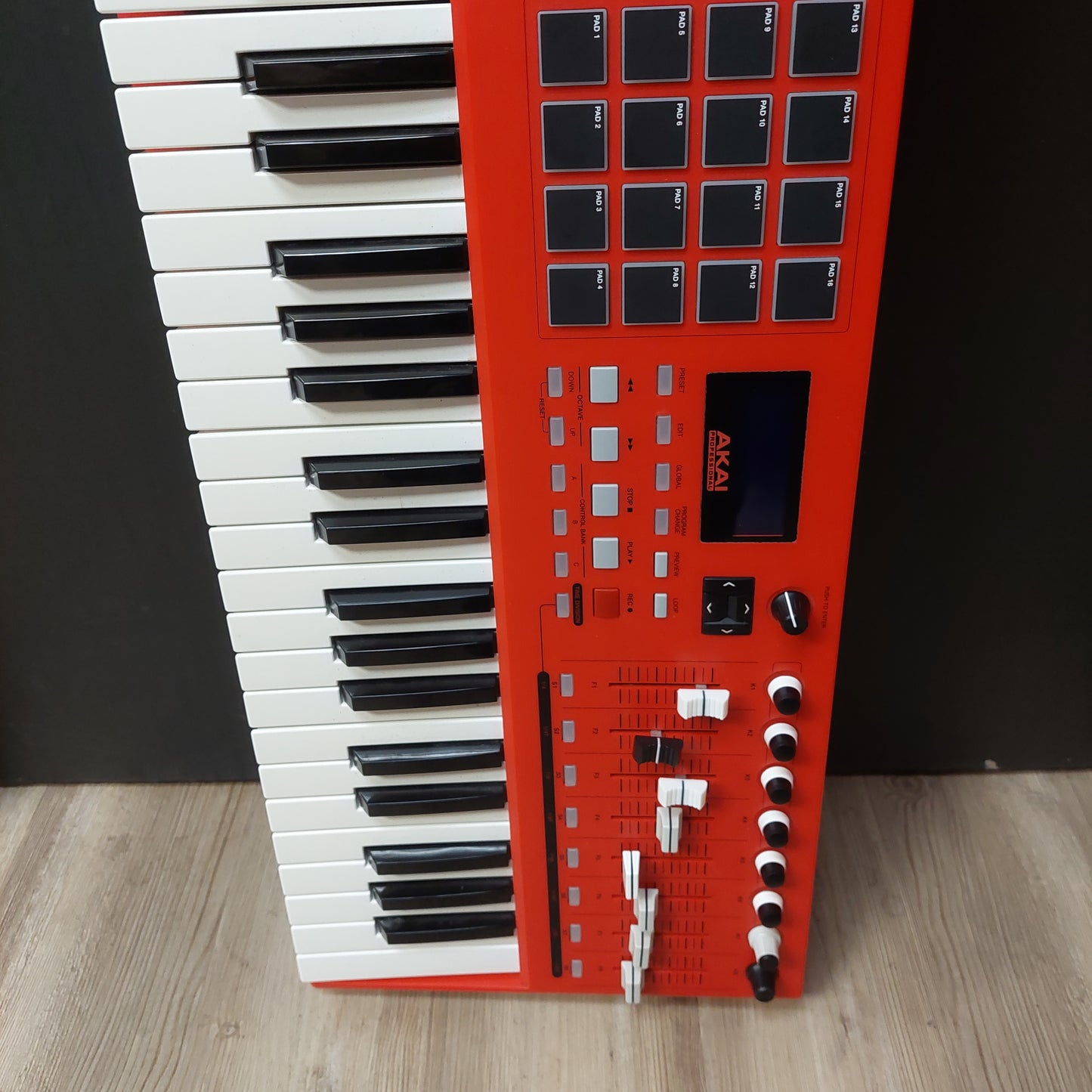 AKAI MPK249 49-Key Midi Controller Keyboard - Red w/ Midi Cables (USED) SN# (21)A11508187300874