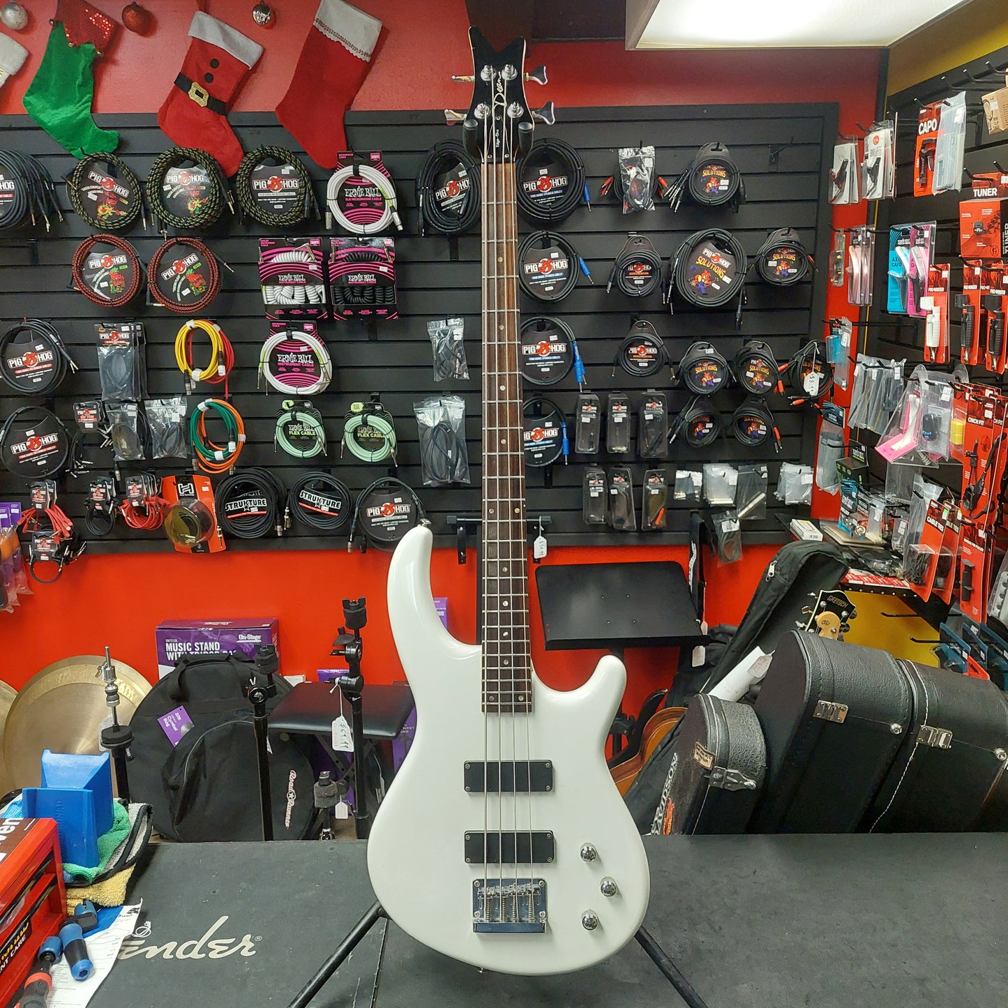 2000's DEAN EDGE-ONE 4-STRING BASS GUITAR - WHITE "Made in Korea" SN# D20060649