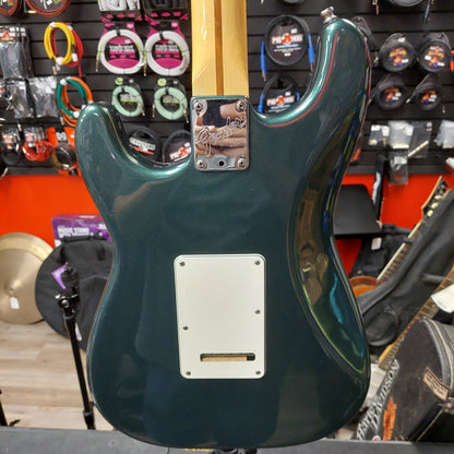 1980's Fender Stratocaster Electric Guitar - Green Metallic w/ Custom Flames Pickguard and G&L Gig Bag "Made In USA" SN# E 401835 (No Whammy Bar)