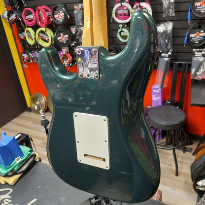 1980's Fender Stratocaster Electric Guitar - Green Metallic w/ Custom Flames Pickguard and G&L Gig Bag "Made In USA" SN# E 401835 (No Whammy Bar)