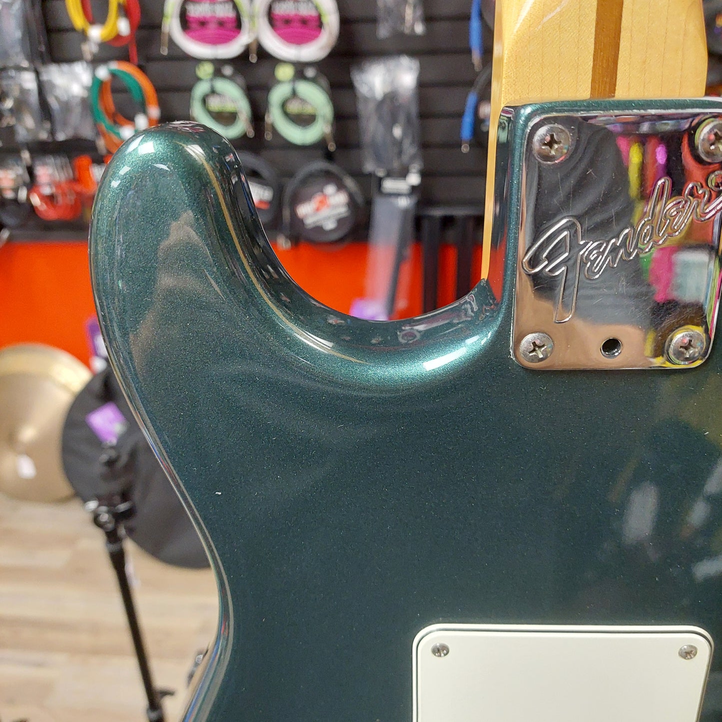 1980's Fender Stratocaster Electric Guitar - Green Metallic w/ Custom Flames Pickguard and G&L Gig Bag "Made In USA" SN# E 401835 (No Whammy Bar)