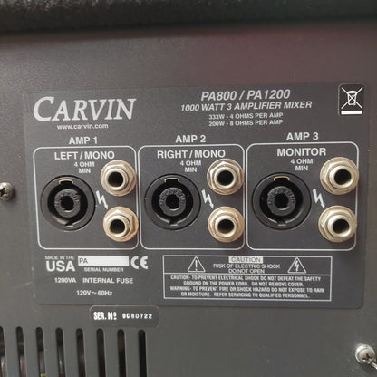 Carvin PA1200 Powered PA Mixer (USED) SN# OC80722
