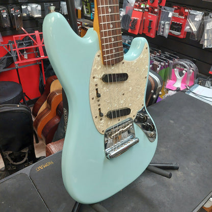 1990's Fender Mustang 60's Reissue Electric Guitar - Sonic Blue (USED) "Made In Japan" (No Tremolo Arm)