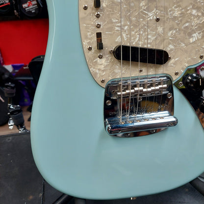 1990's Fender Mustang 60's Reissue Electric Guitar - Sonic Blue (USED) "Made In Japan" (No Tremolo Arm)