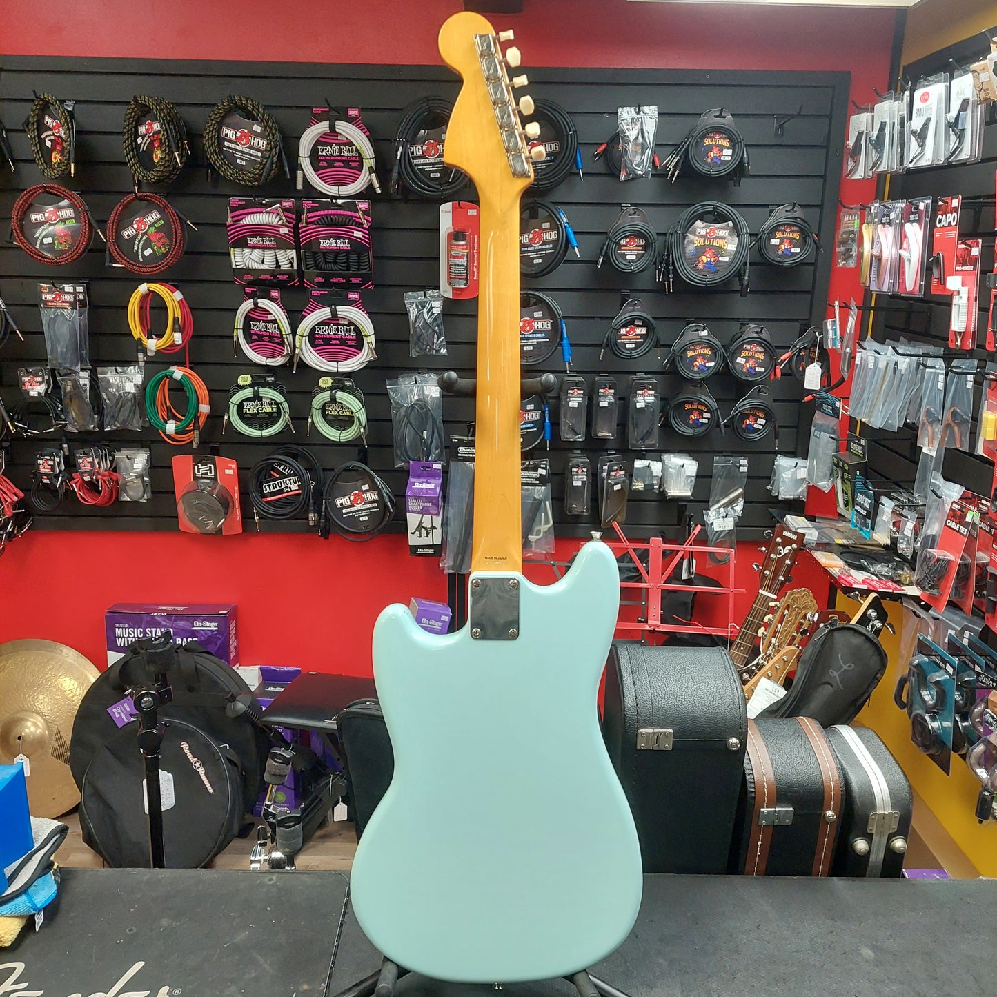 1990's Fender Mustang 60's Reissue Electric Guitar - Sonic Blue (USED) "Made In Japan" (No Tremolo Arm)